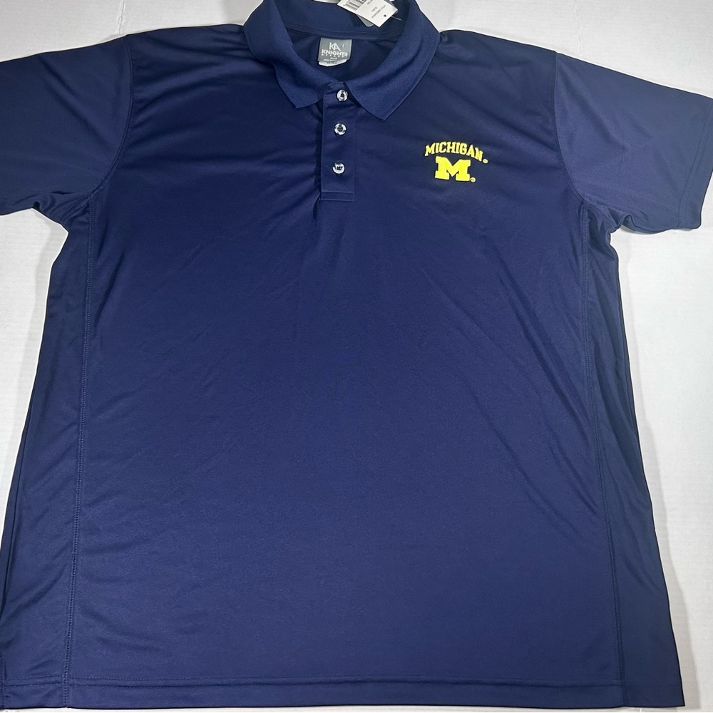 Michigan Wolverines U of M Navy Blue performance Polo Golf Shirt